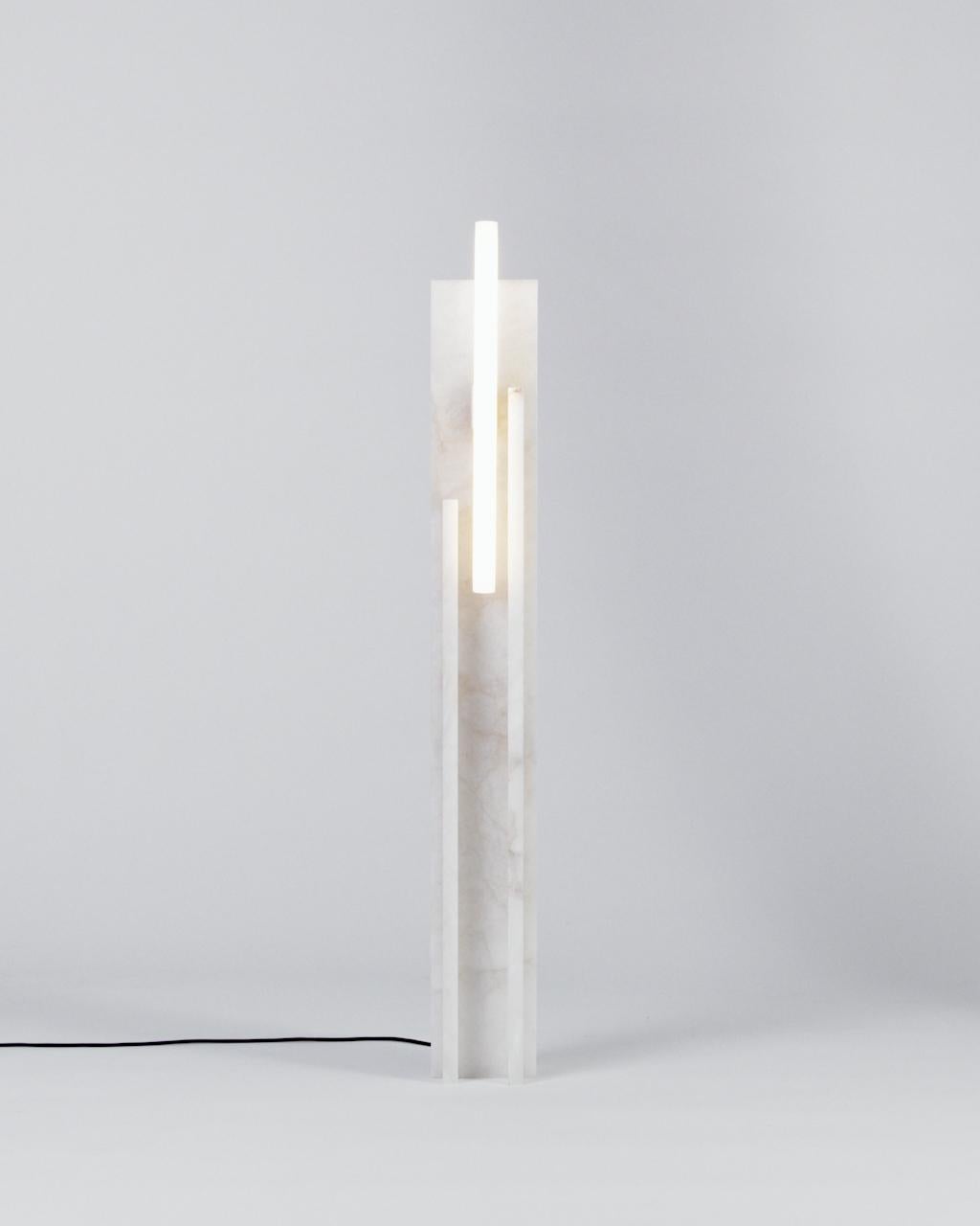 Alabaster medium lamp by Owl.
Dimensions: D 15 x W 15 x H 115 cm.
Materials: solid Alabaster.
Also available in different dimensions. 

All our lamps can be wired according to each country. If sold to the USA it will be wired for the USA for