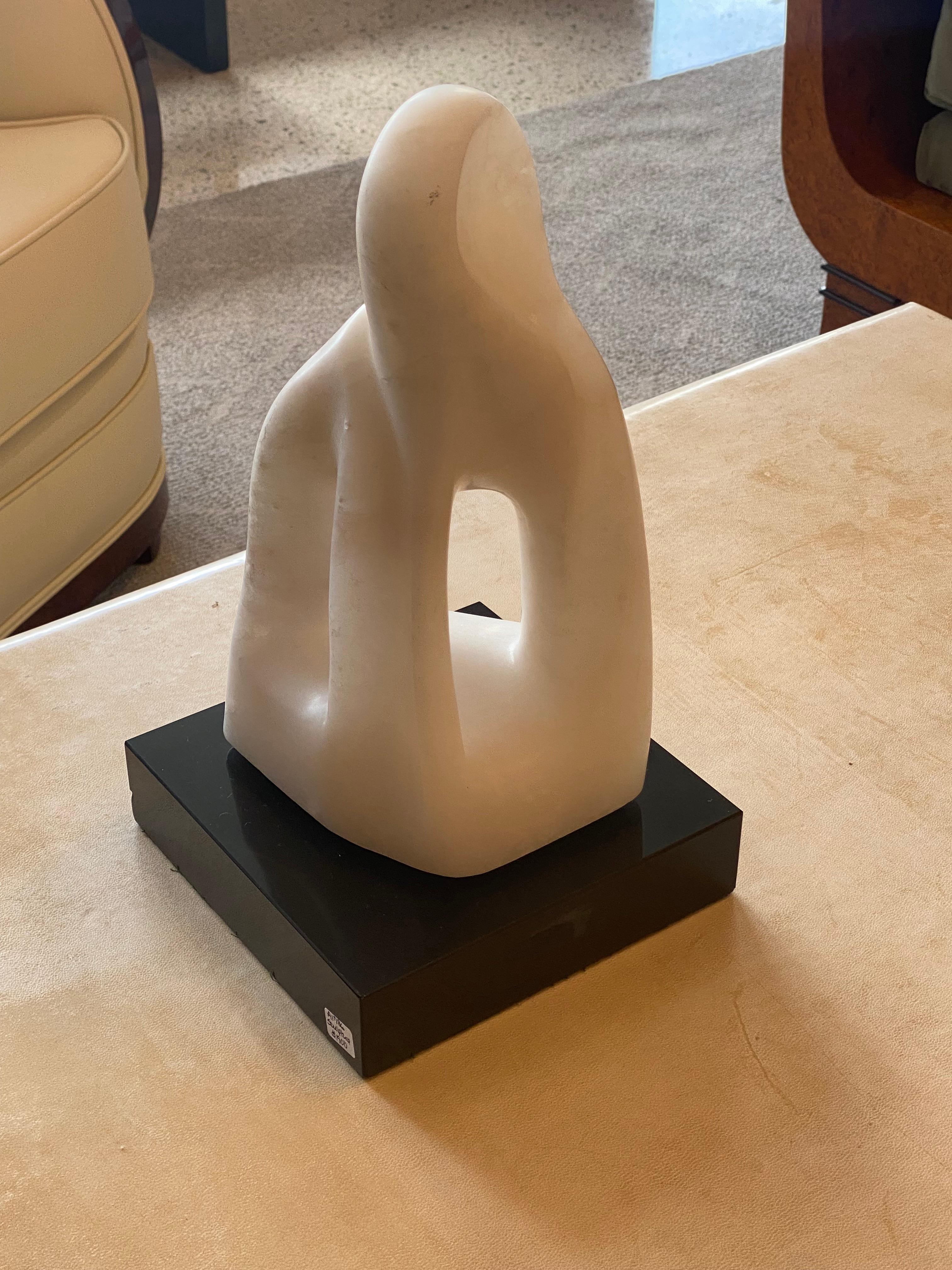 French Mid-Century Alabaster Abstract Sculpture