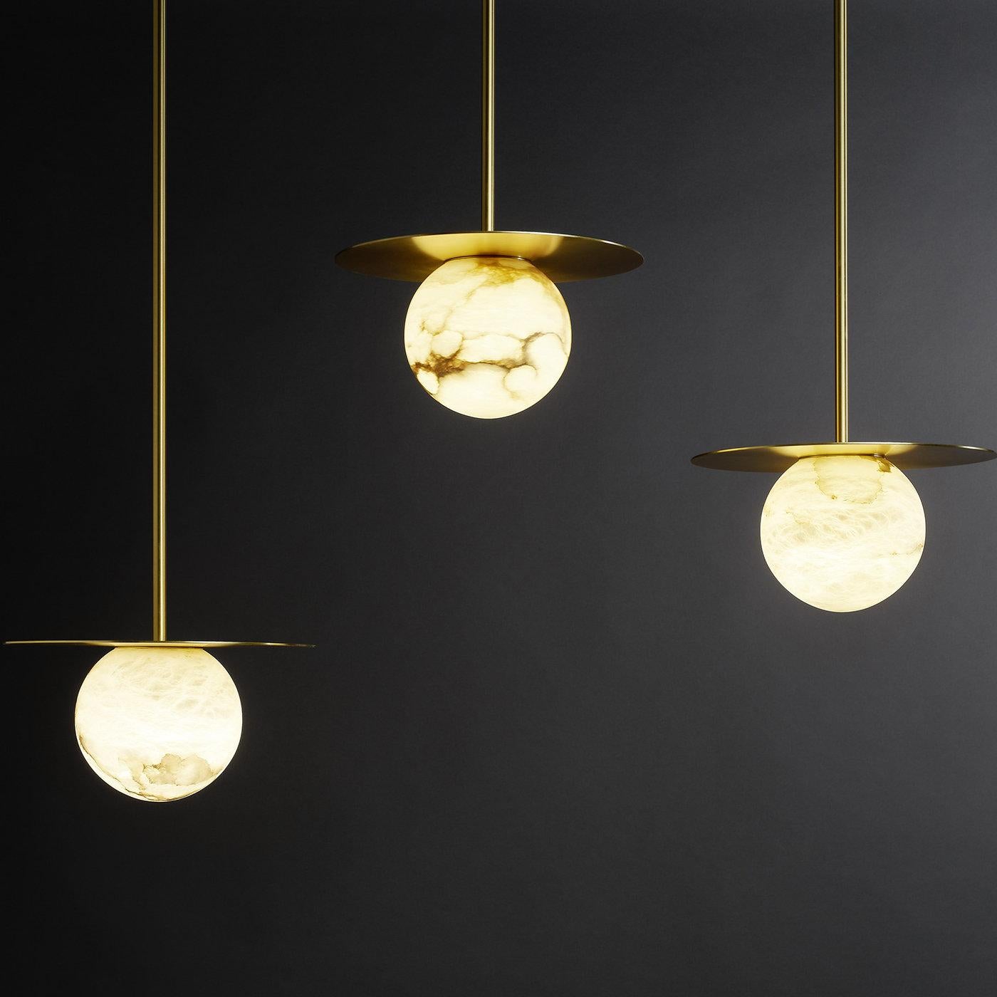 Alabaster Moons Suspension Lamp In New Condition For Sale In Milan, IT