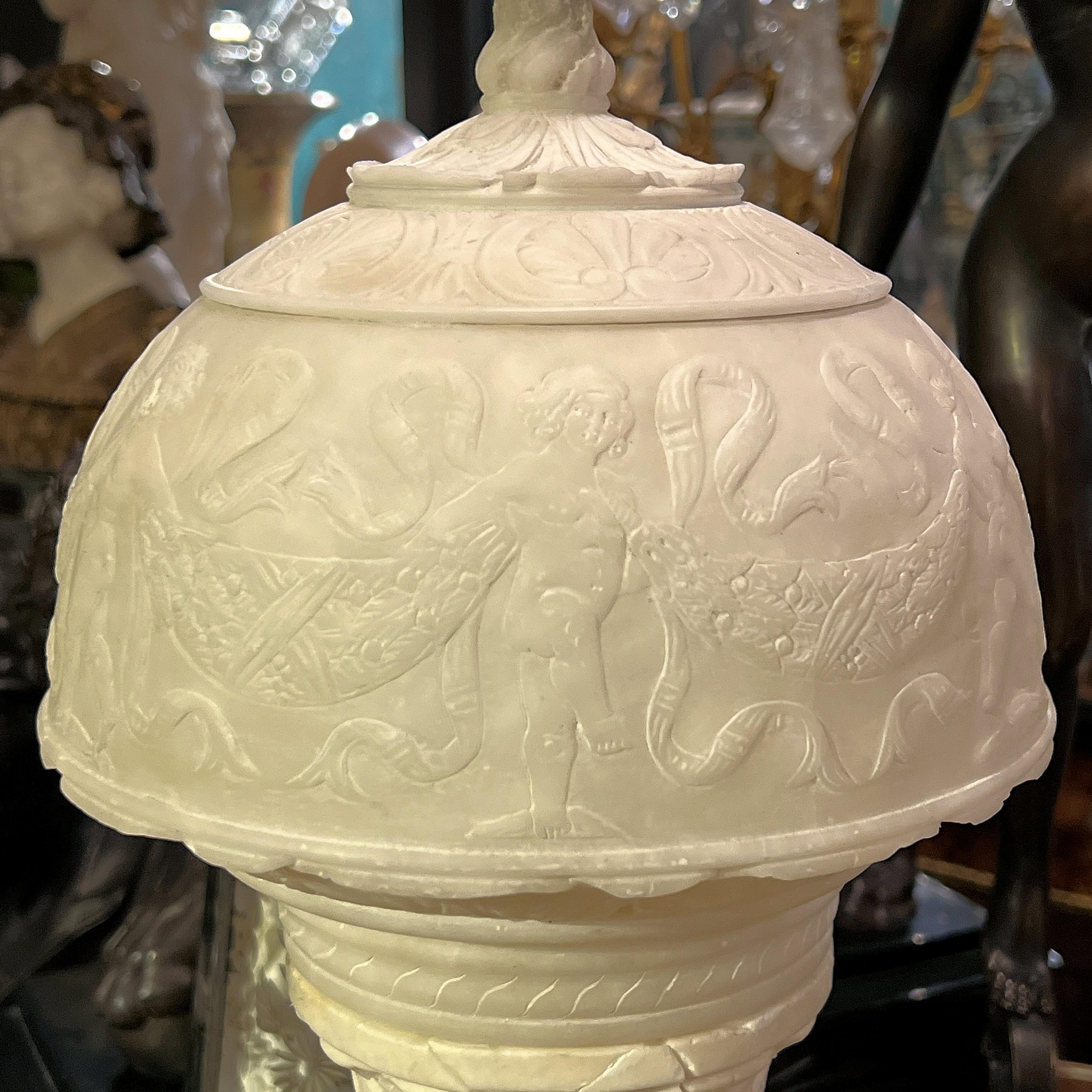 Alabaster Neoclassical Figural Lamp 3