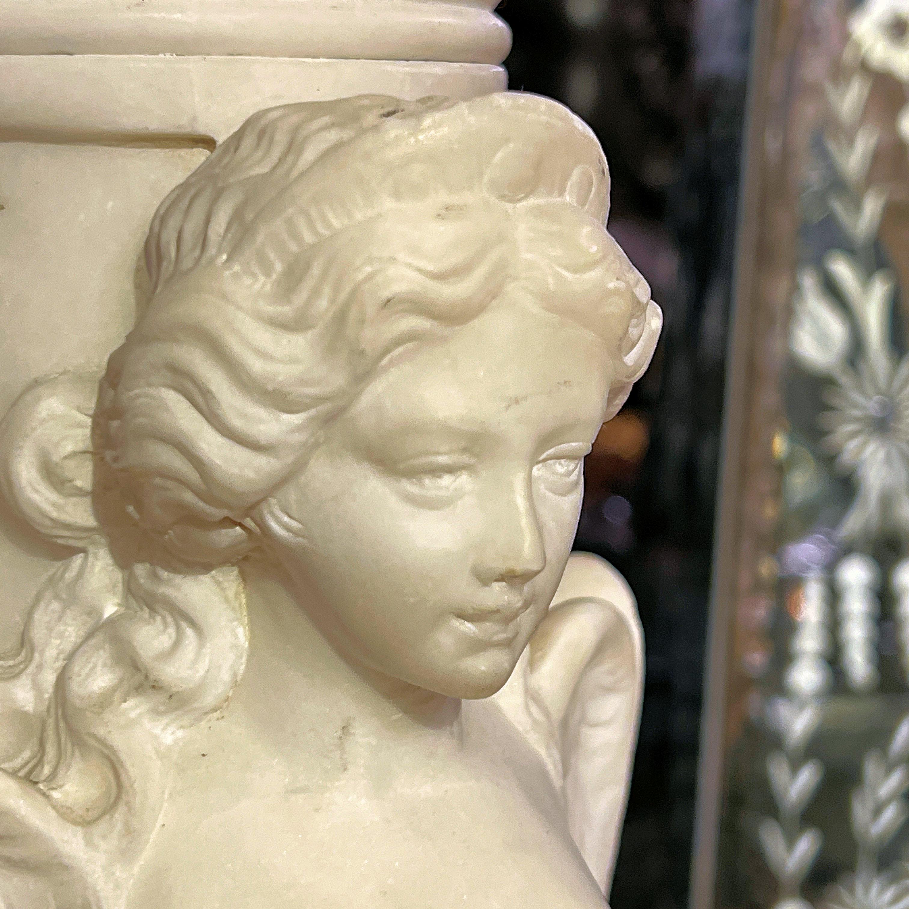 Alabaster Neoclassical Figural Lamp 5