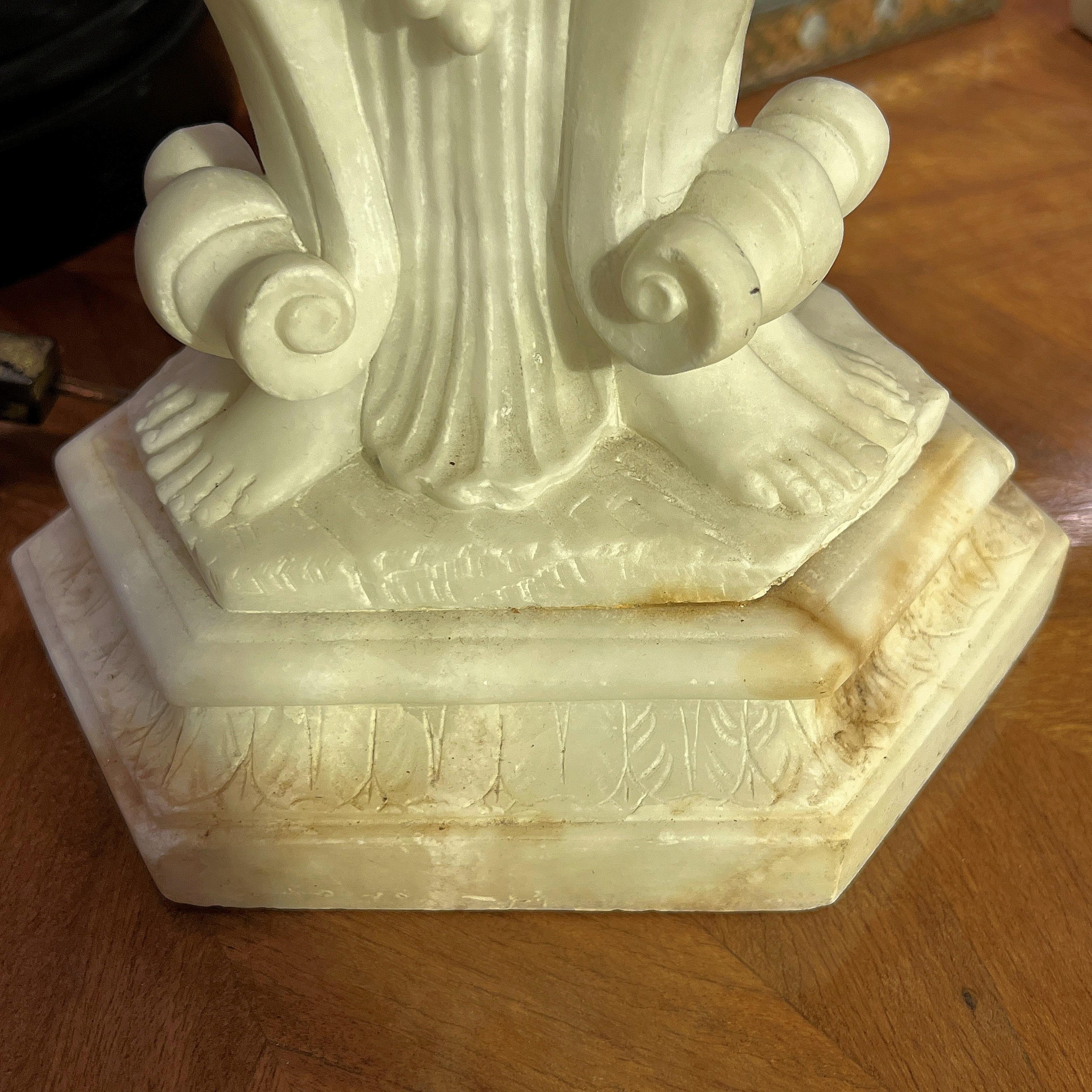 Alabaster Neoclassical Figural Lamp 9