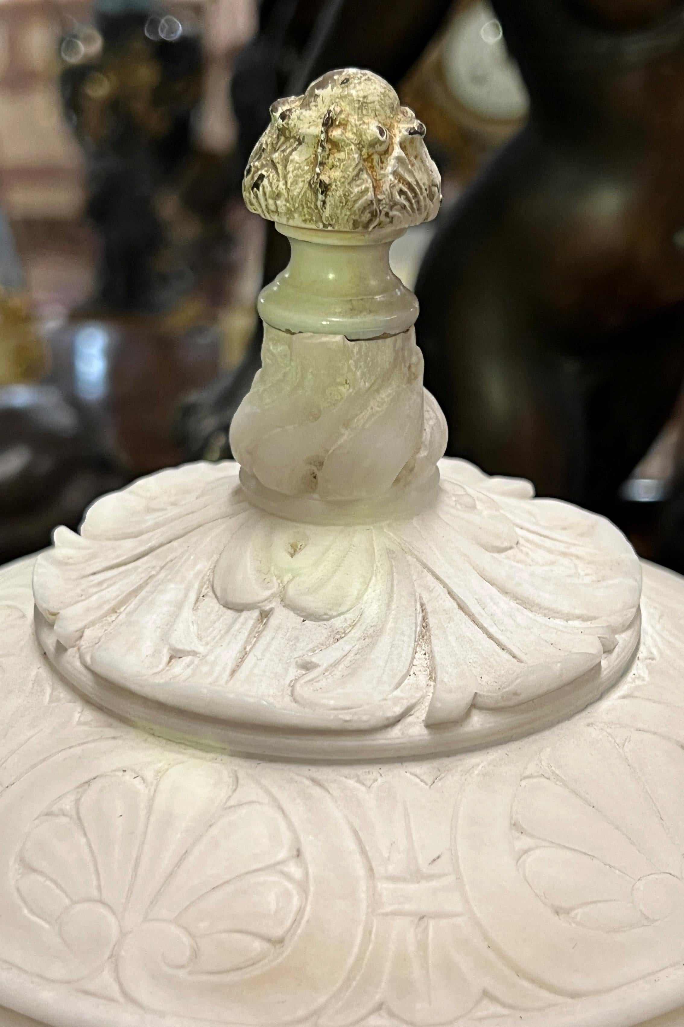 Alabaster Neoclassical Figural Lamp 2