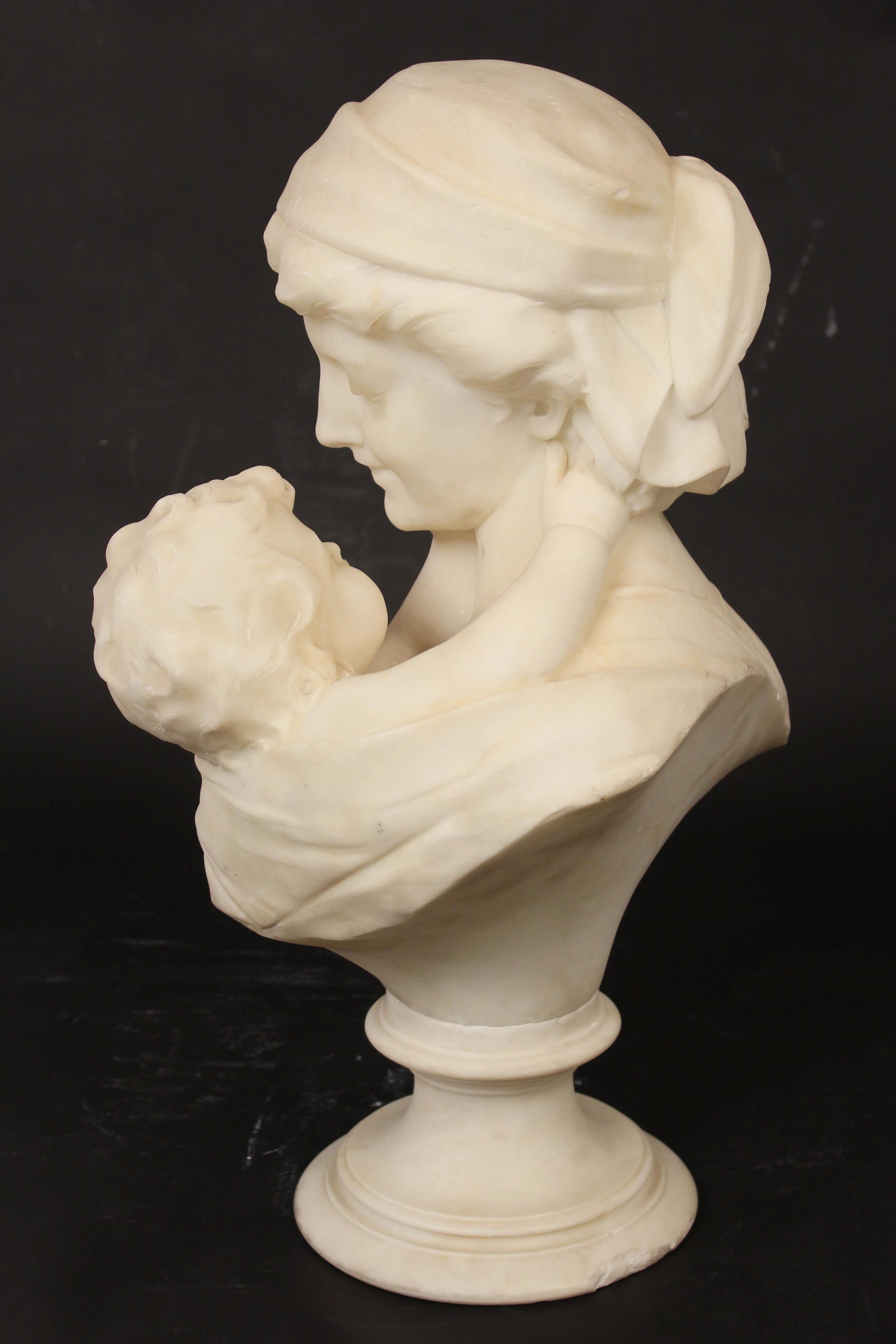 Napoleon III Alabaster bust of a Mother and Child