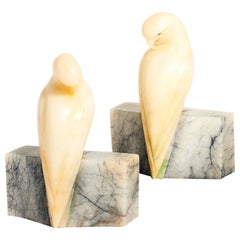 Alabaster Parrot Bookend Set