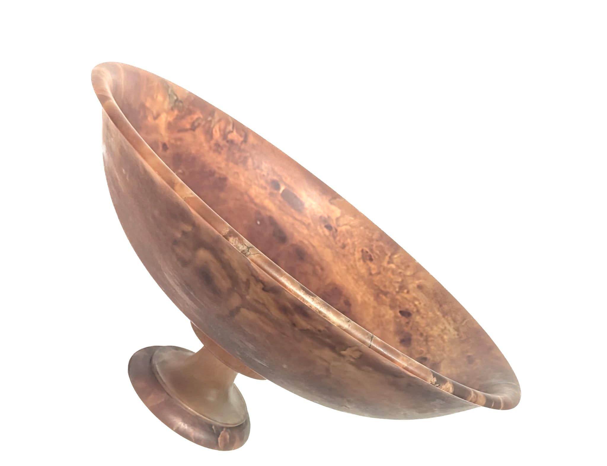 Italian Alabaster Pedestal Bowl For Sale