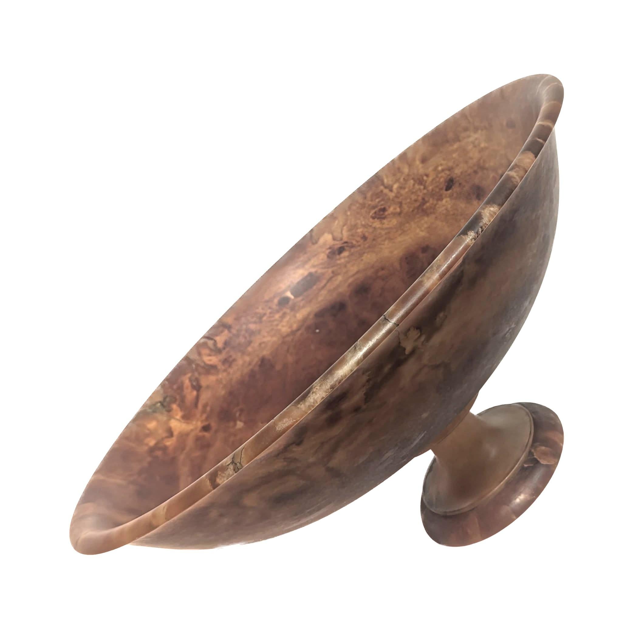 Alabaster Pedestal Bowl In New Condition For Sale In Miami, FL