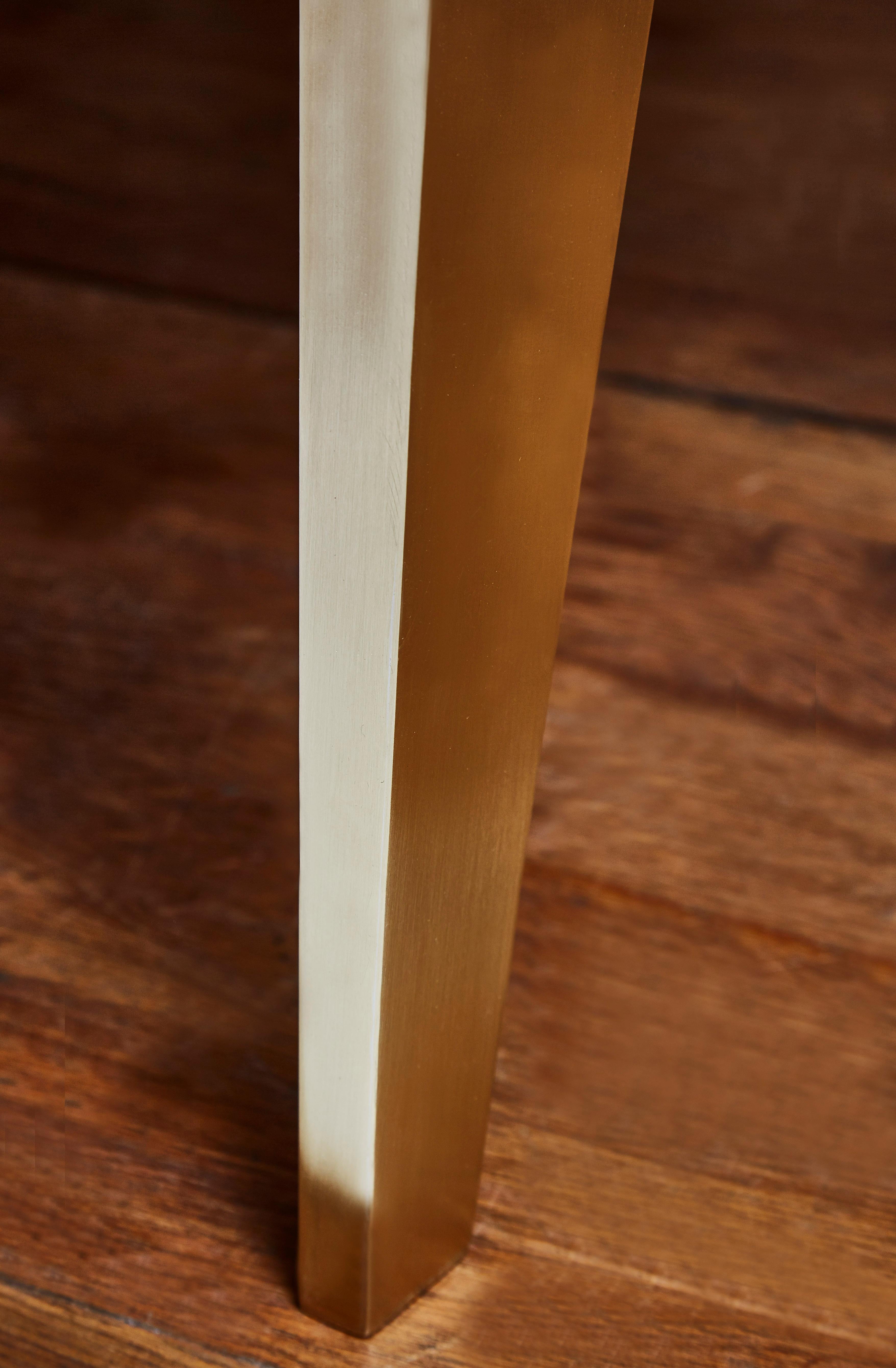 Brass Alabaster Pedestal Table by Studio Glustin For Sale