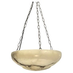 Alabaster pendant, early 20th Century, new wiring, Art Deco
