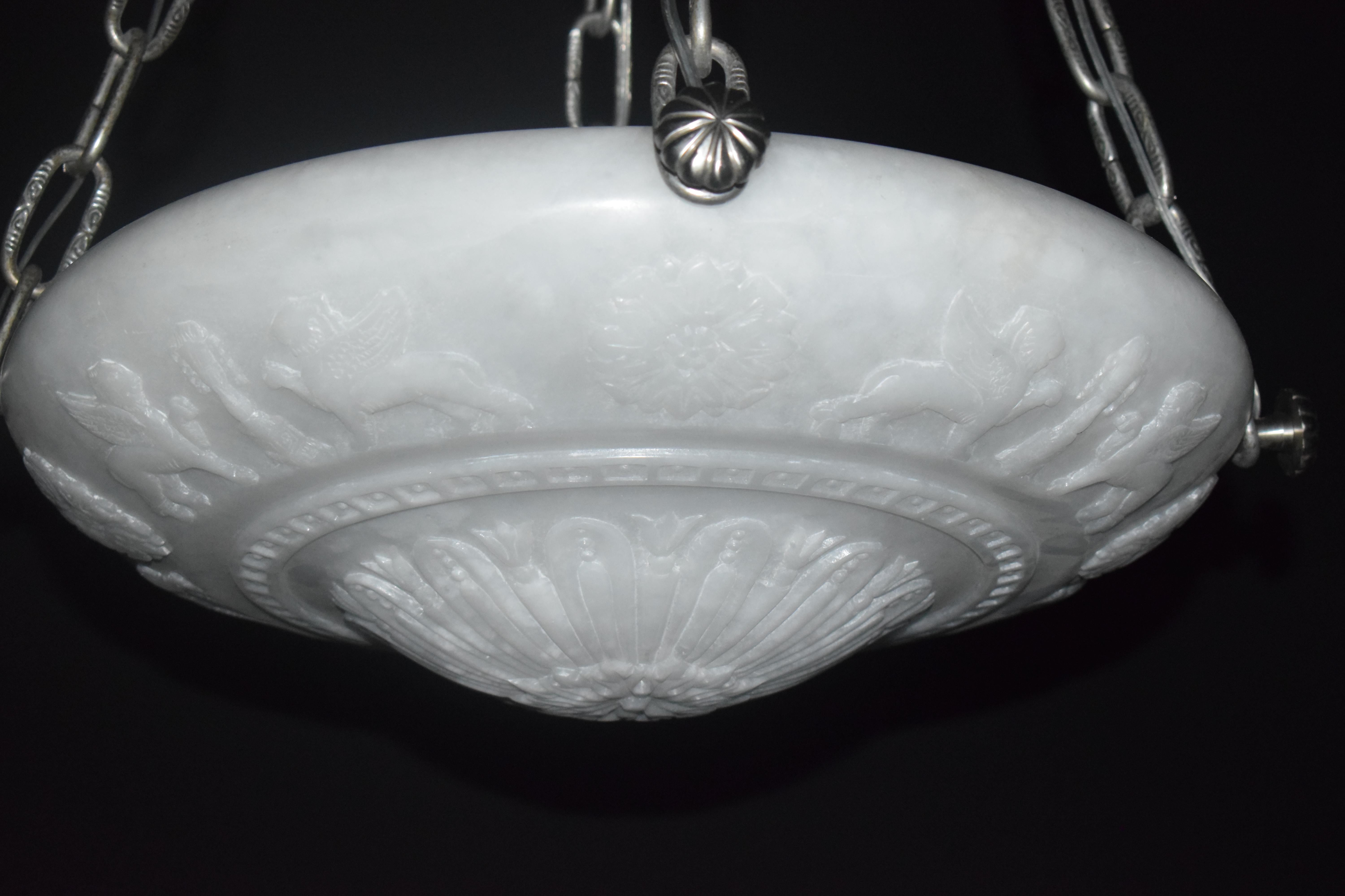 French Alabaster Pendant For Sale