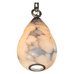 Alabaster Pendant Light, France, 19th Century