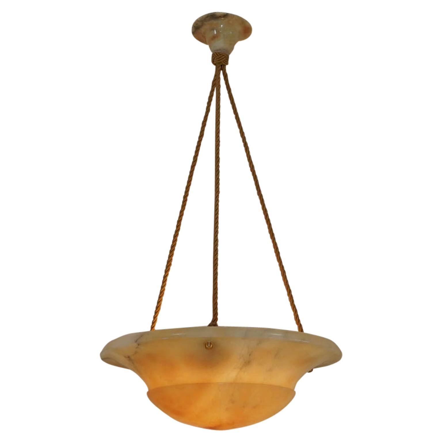 Swedish Alabaster Pendant Light, Sweden, 1910