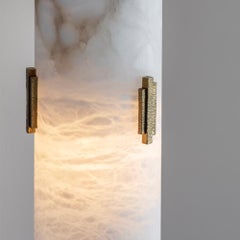 Contemporary Alabaster Pendant in Antique Brass by Tigermoth Lighting