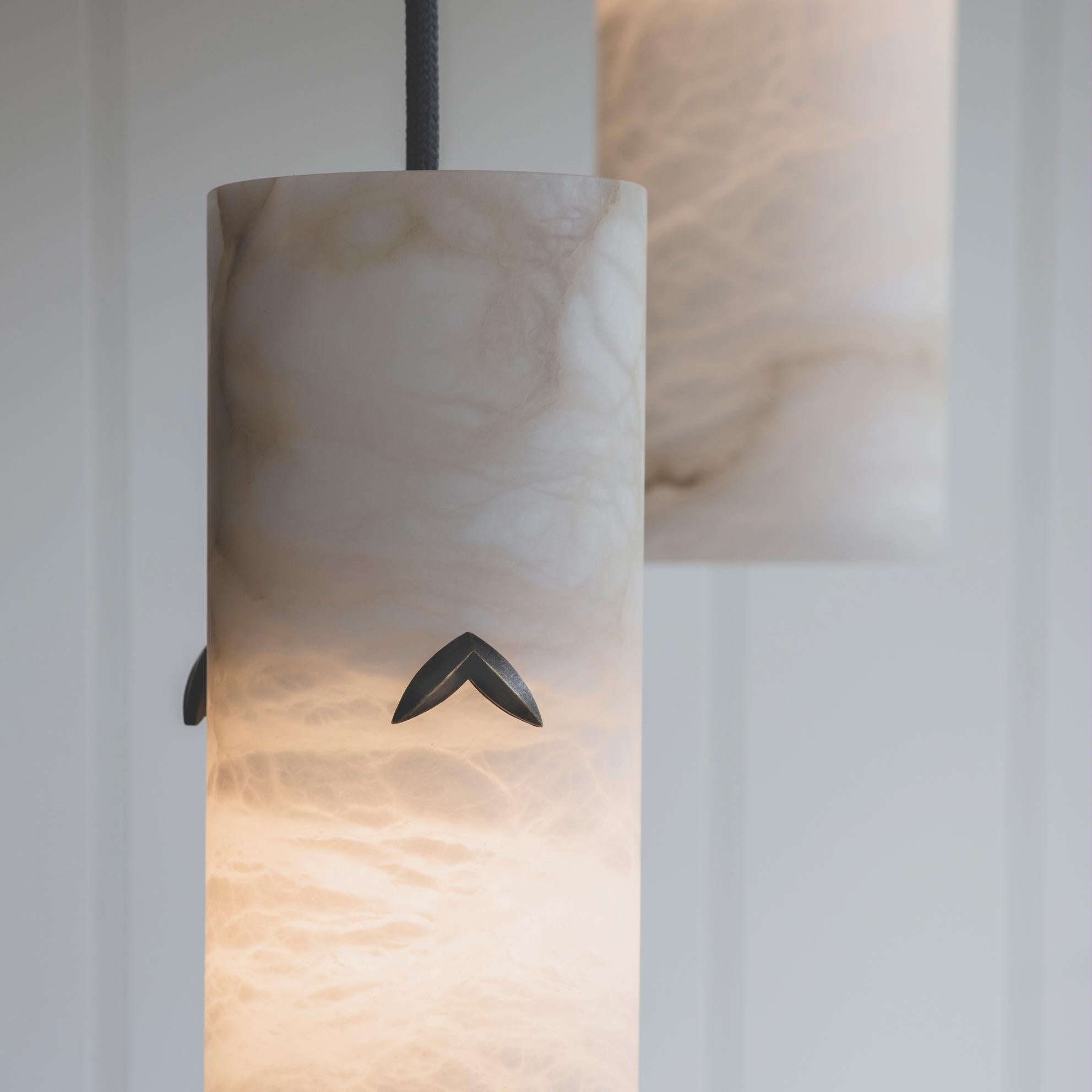 Modern Contemporary Alabaster Pendant in Bronze by Tigermoth Lighting For Sale