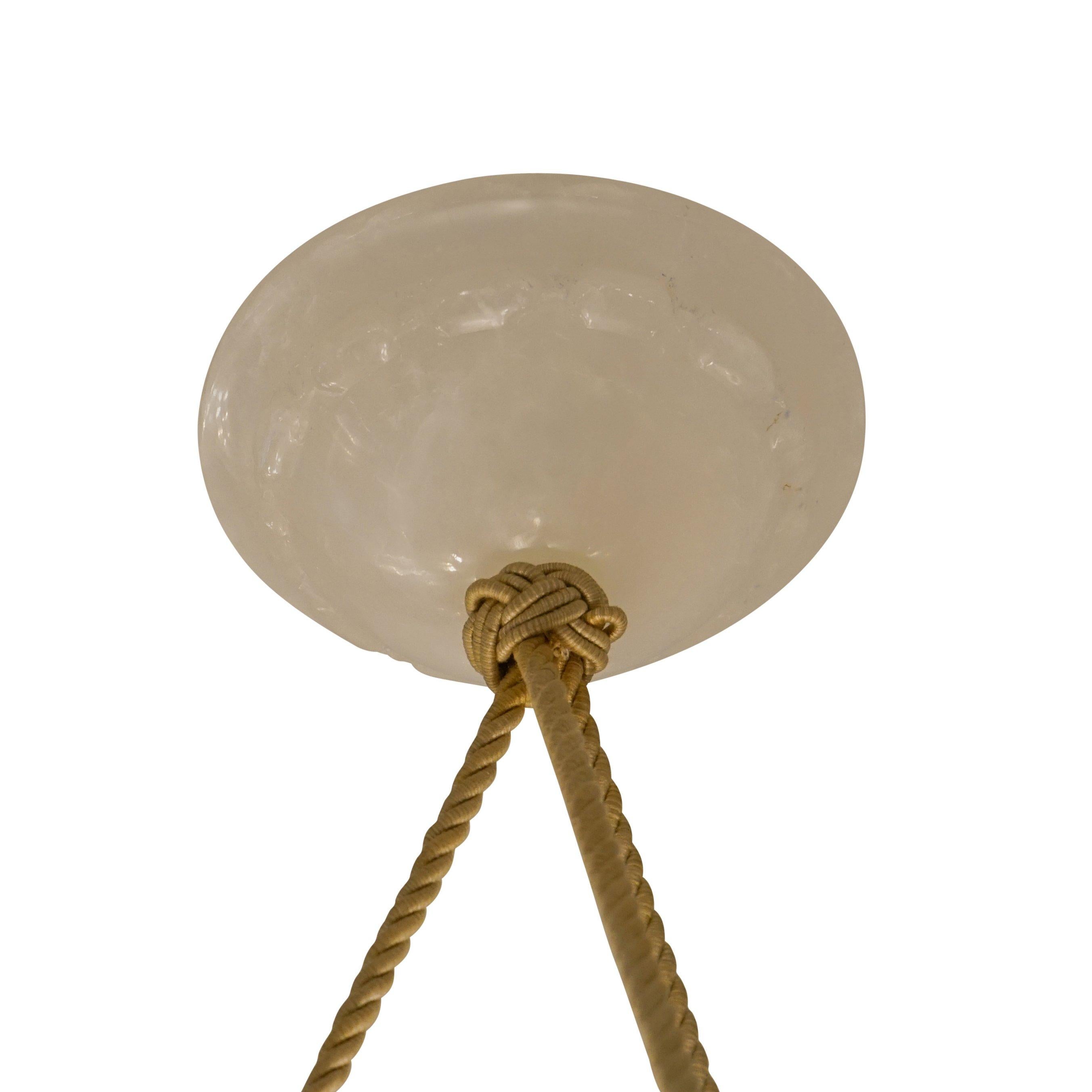 Hand-Carved Alabaster Pendant, Sweden, 1910-1920