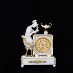 Alabaster Pendulum 'The Reader', Vienna, Dated 1832