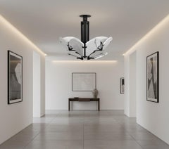 Alabaster 'Petal' Chandelier in the Manner of Pierre Chareau