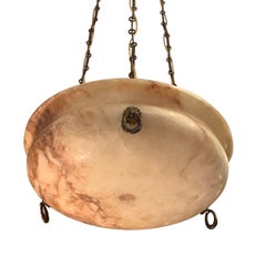 Alabaster Plafonnier With Bronze Fittings, Scotland, Circa 1880