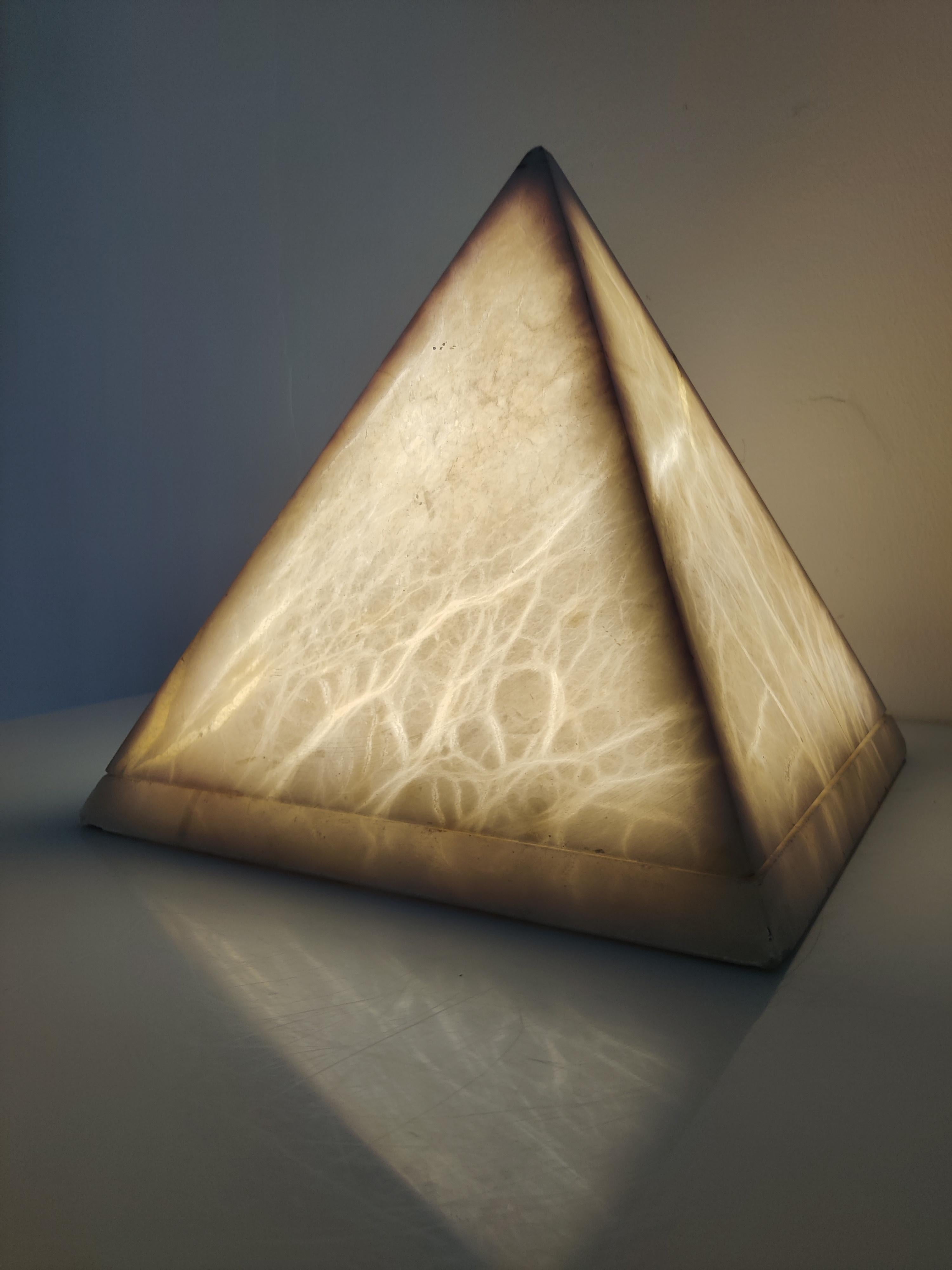 Alabaster Pyramid Lamp 2