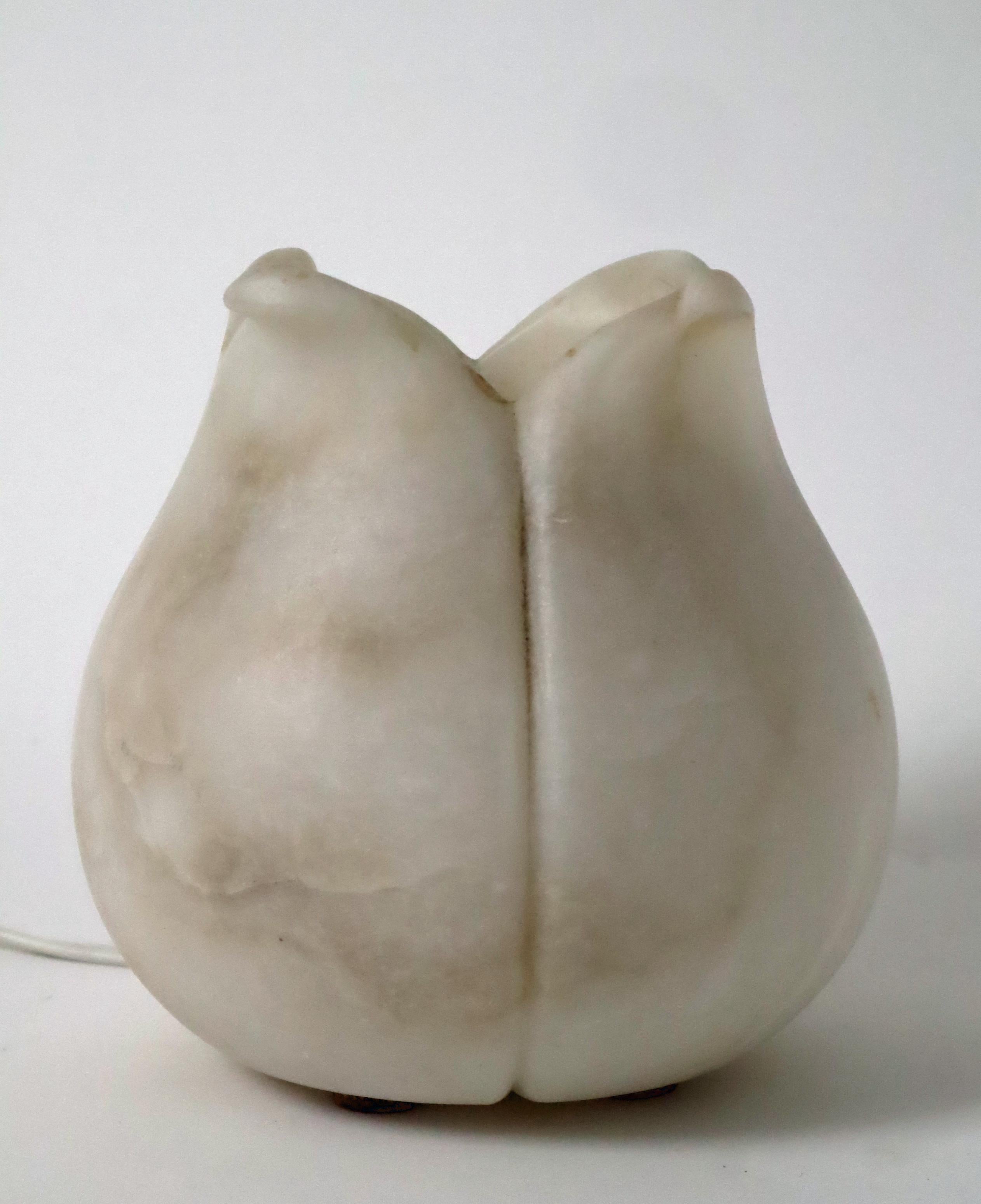 Lampe à parfum d'albâtre en forme de fleur de lotus 1980, Italie en vente 2