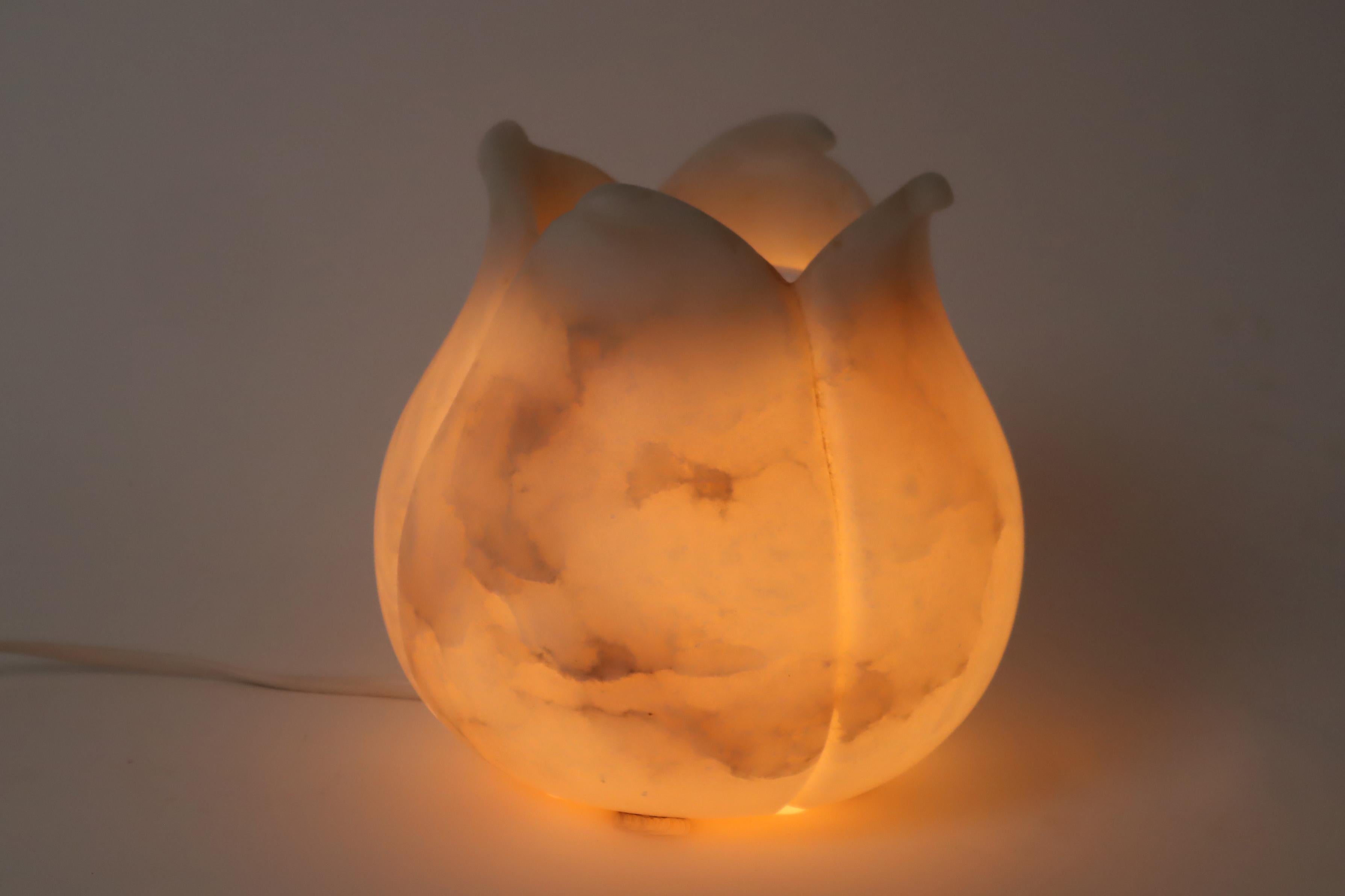 Cette magnifique lampe de table en forme de fleur datant des années 1980 apportera de la beauté à votre maison, à une fête ou à un restaurant. La particularité de cette lampe est qu'elle peut être utilisée pour ajouter des senteurs à votre maison,
