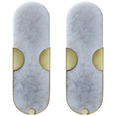 Pair of Alabaster Sconces by Studio Glustin