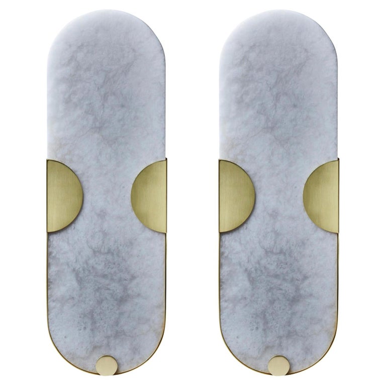 Alabaster sconces, new, offered by Studio Glustin