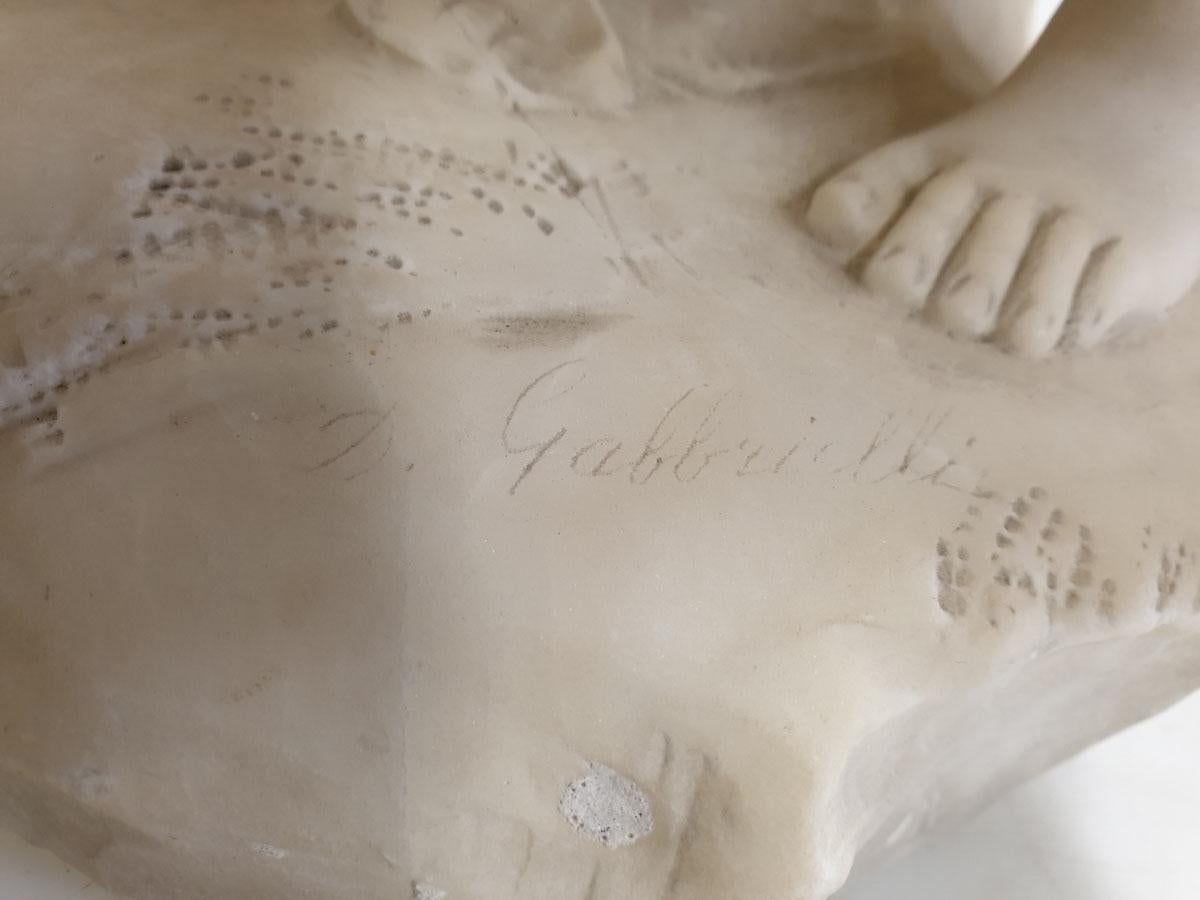Alabaster Sculpture by Donatello Gabbrielli Shepherdess with Sheep, 1920 4