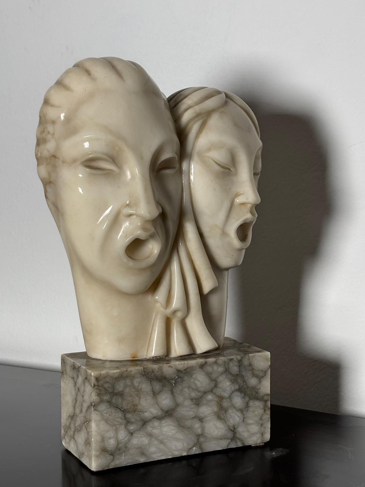 Alabaster Sculpture by Mario Urbani, Volterra In Excellent Condition For Sale In Milan, Italy