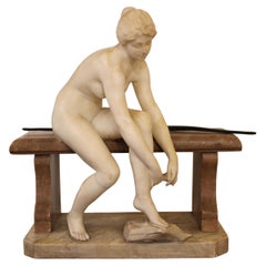 Alabaster sculpture, Diana the Huntress, 19th century