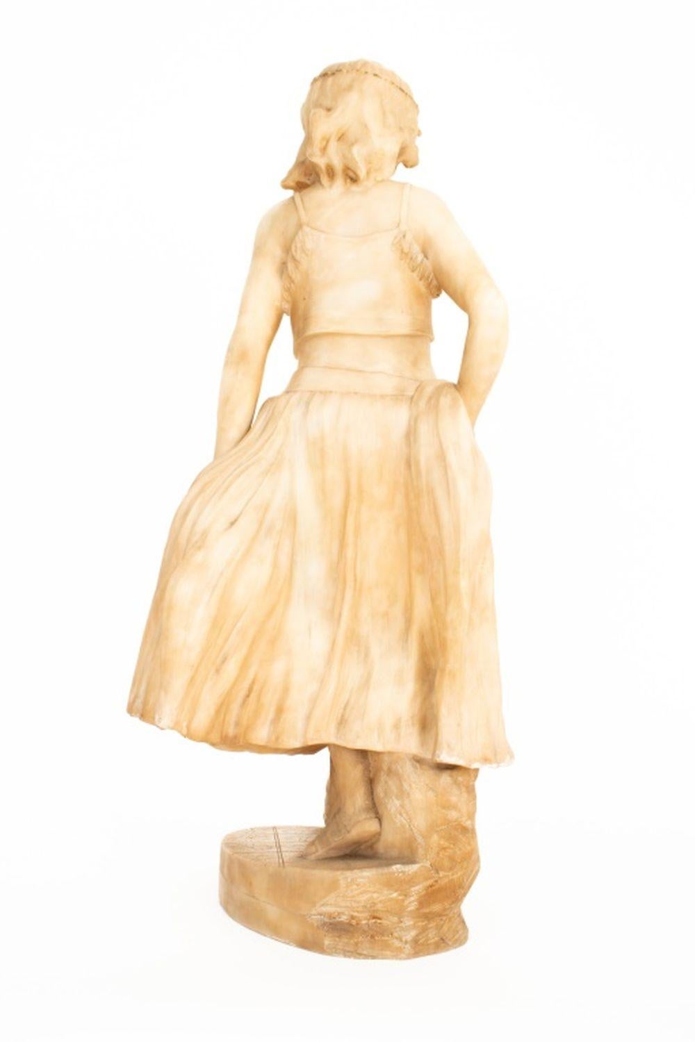 Alabaster Sculpture of a Dancer In Good Condition For Sale In Astoria, NY