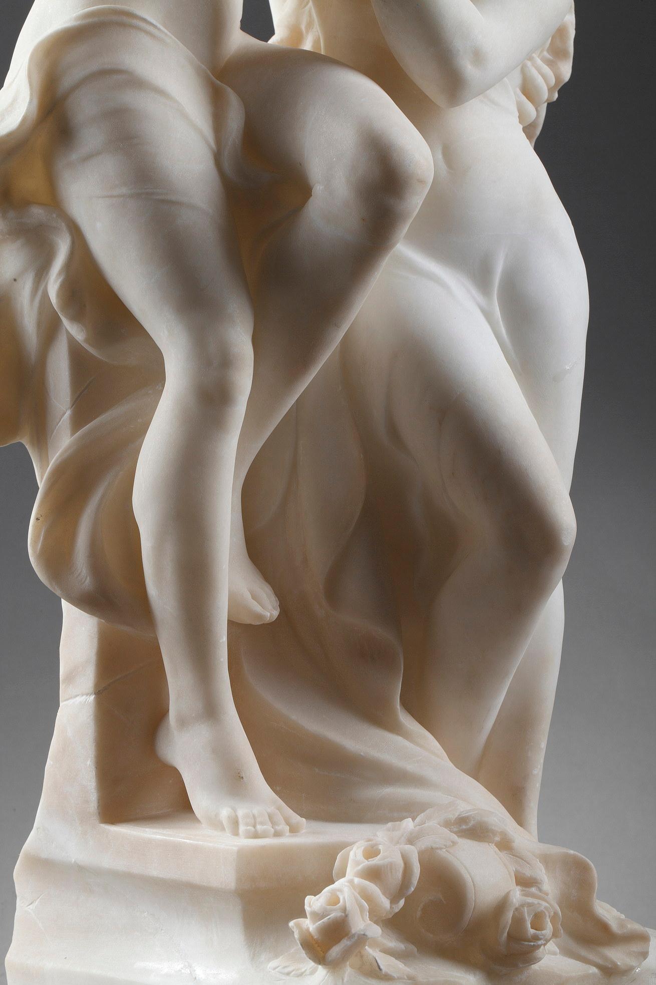 Alabaster Sculpture of a Mythological Couple 7