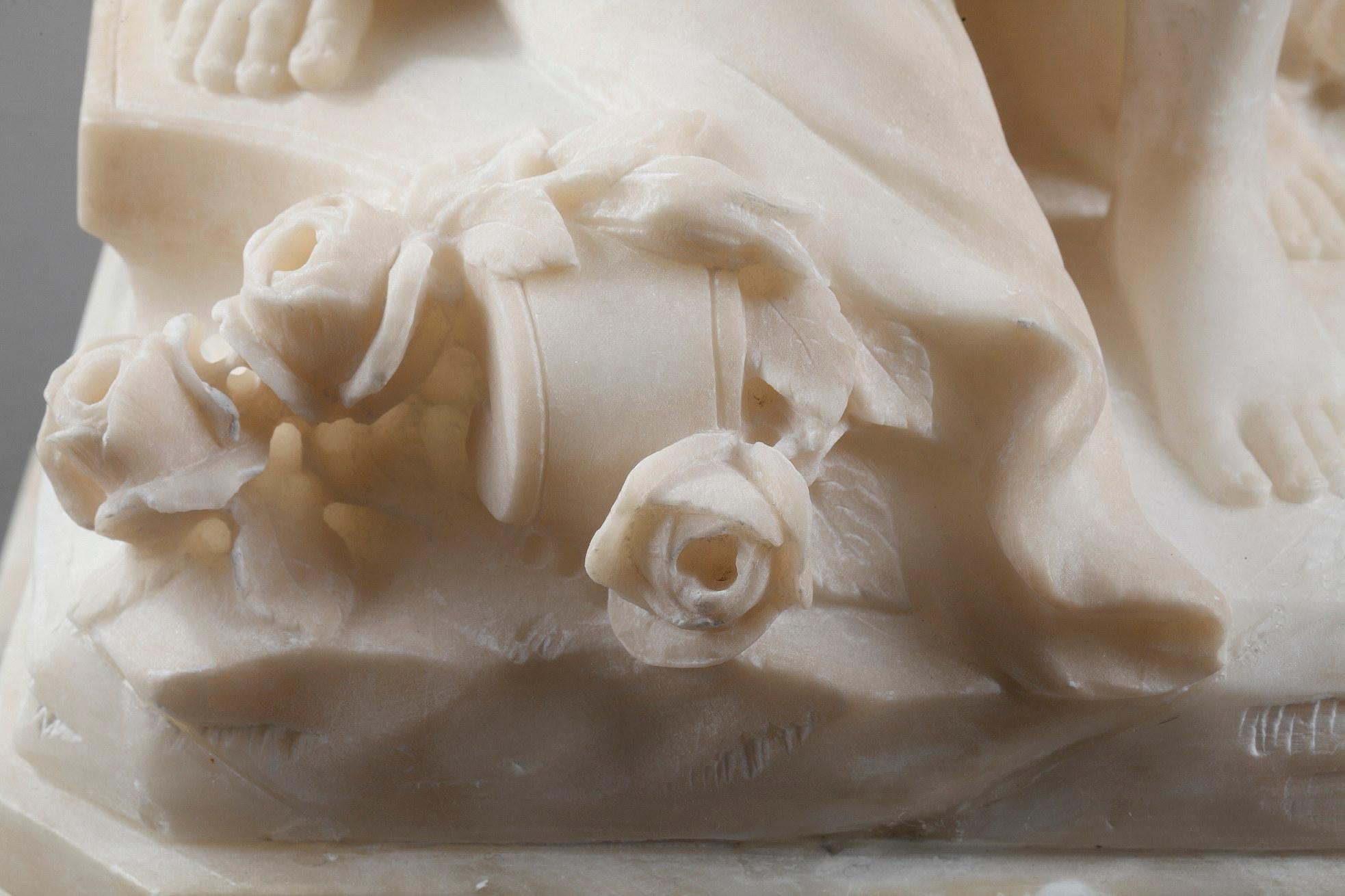 Alabaster Sculpture of a Mythological Couple 8