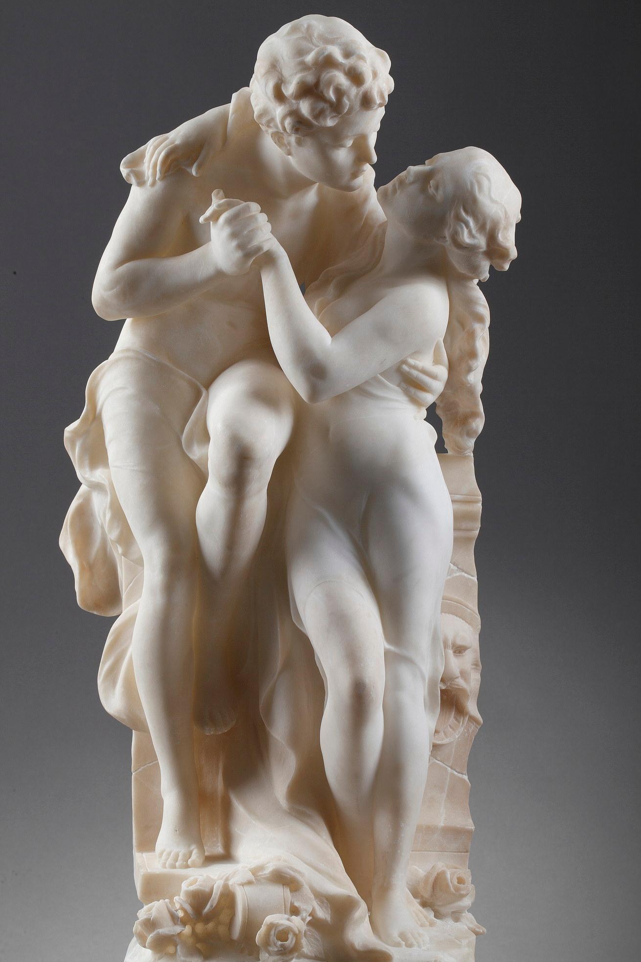 Alabaster Sculpture of a Mythological Couple 1