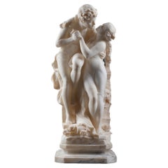 Alabaster Sculpture of a Mythological Couple