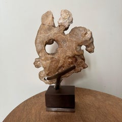 Alabaster Sculpture of Saint George Slaying the Dragon, 17th Century