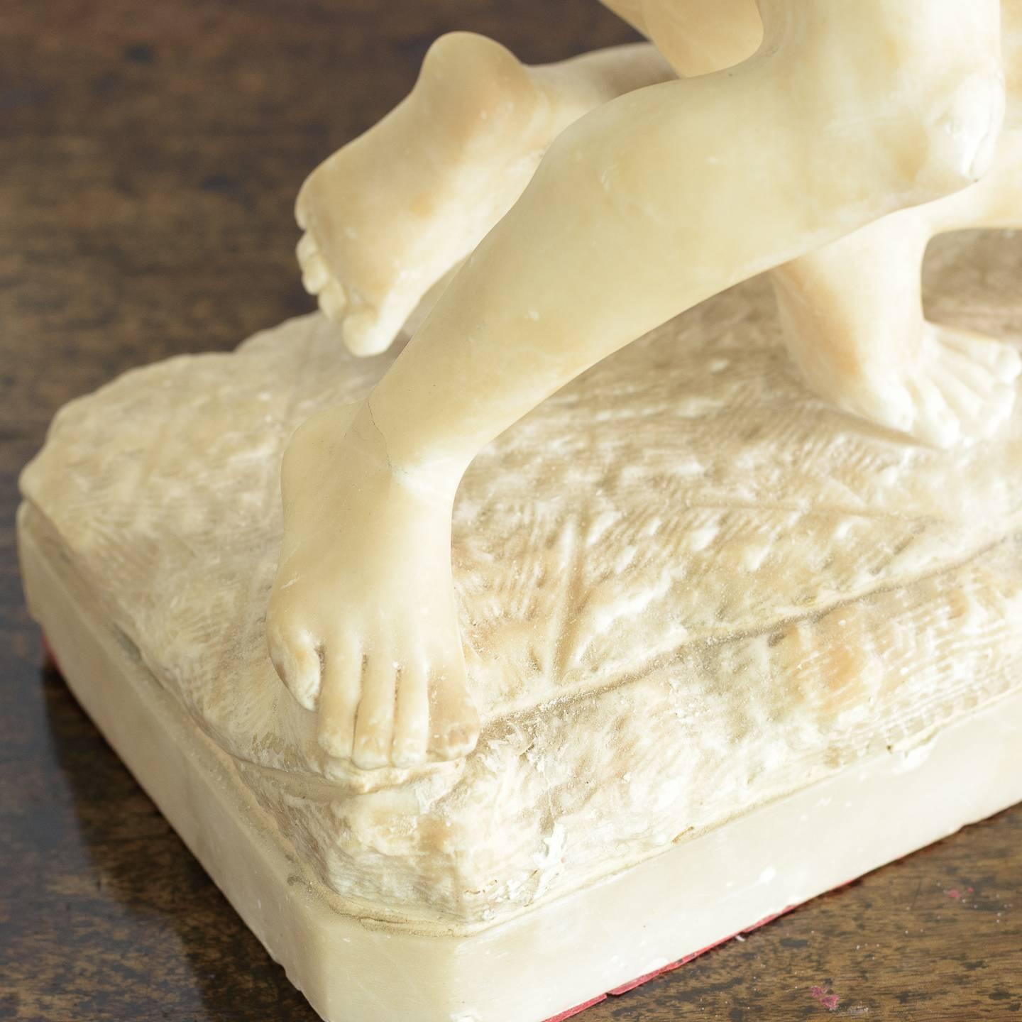 19th Century Alabaster Sculpture of the Uffizi Wrestlers