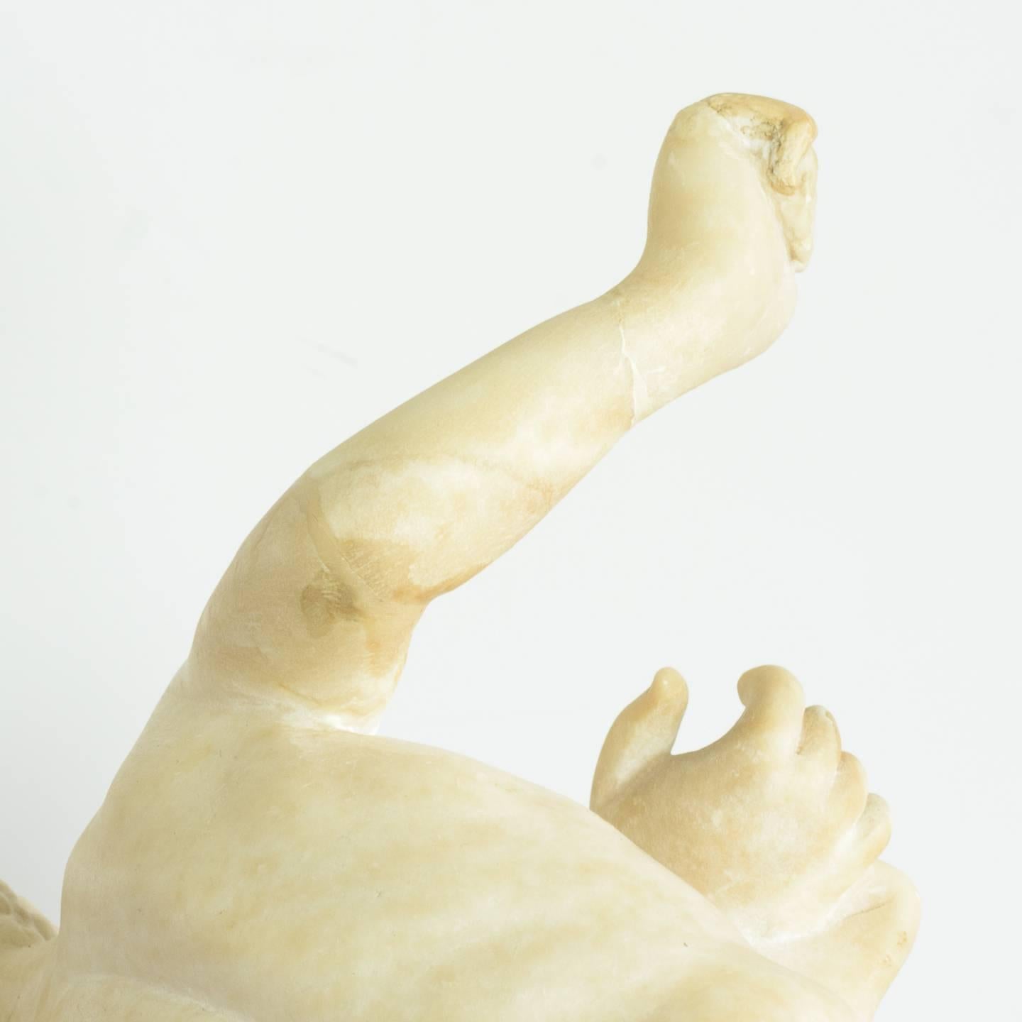 Carved Alabaster Sculpture of the Uffizi Wrestlers