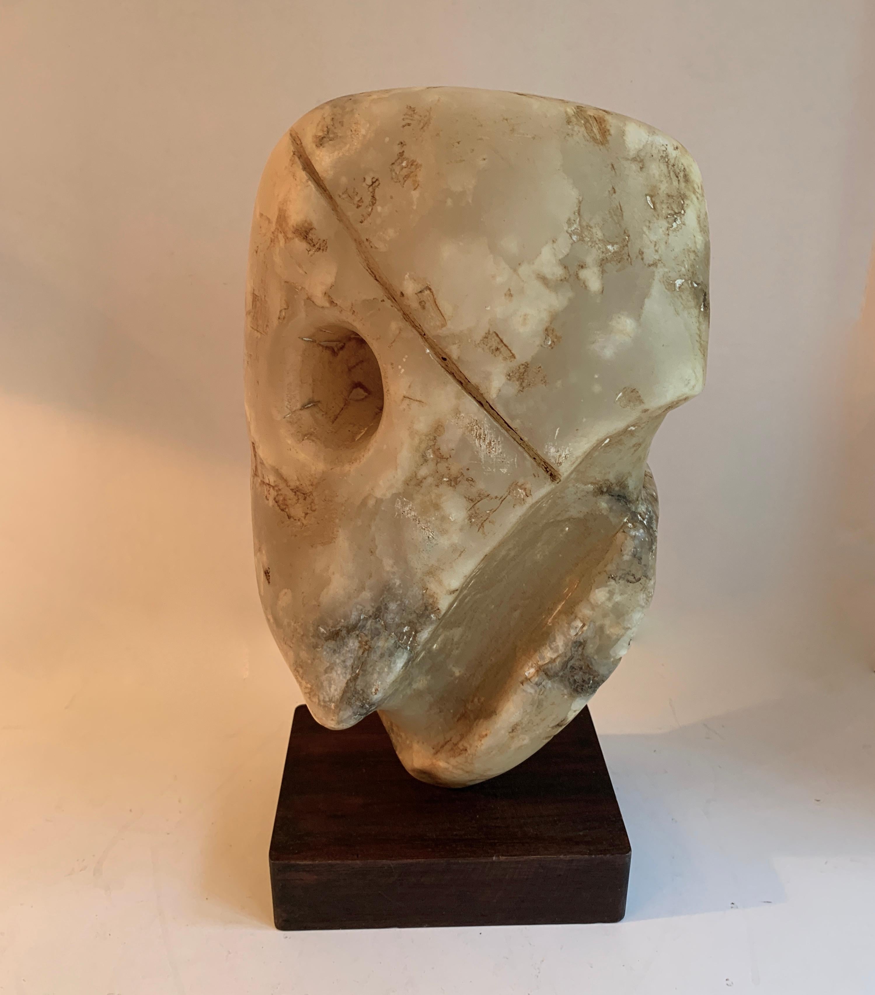 Alabaster Sculpture on Stand In Good Condition In Los Angeles, CA