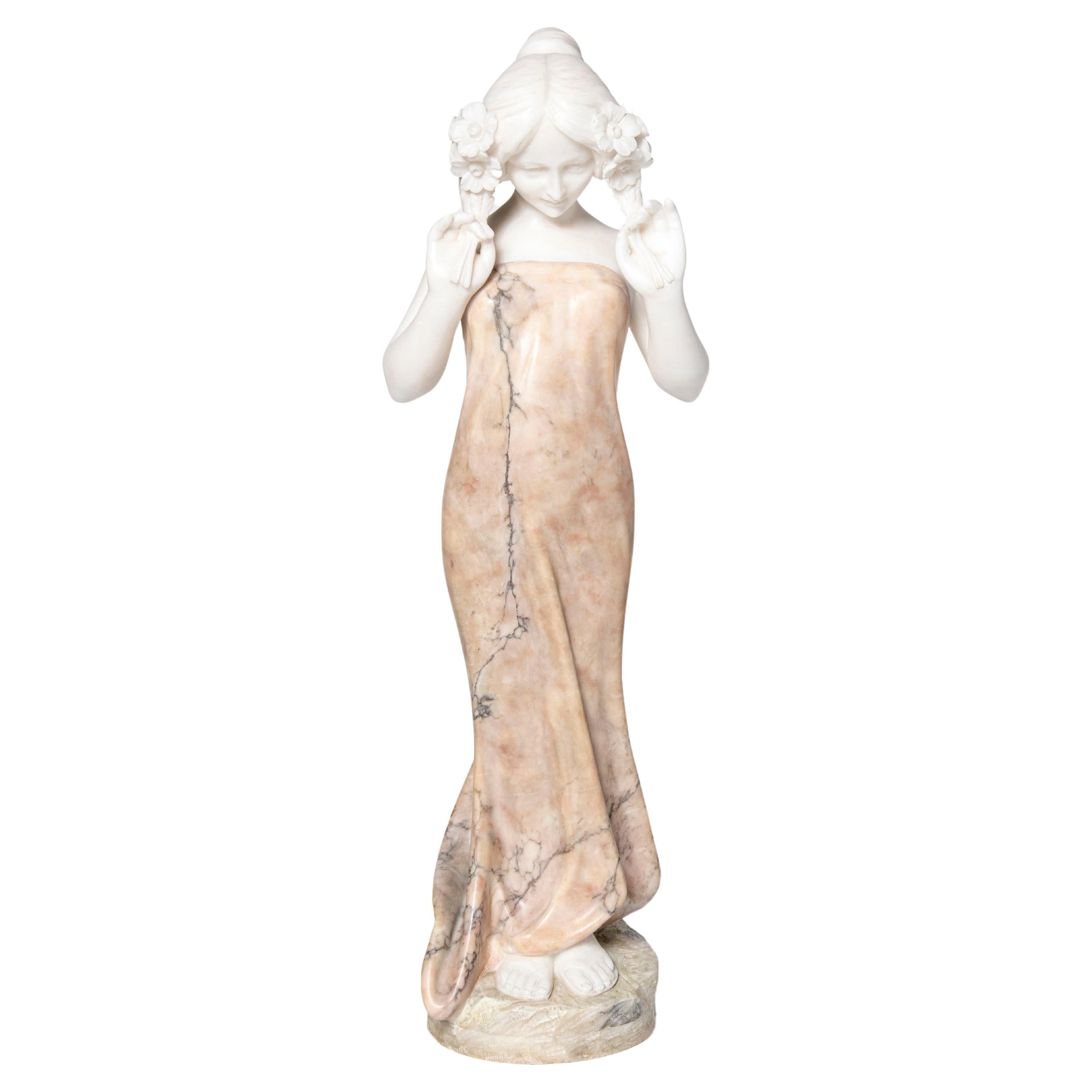 Alabaster sculpture signed G. Gambogi. Italy, early 20th century. For Sale