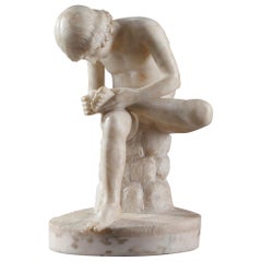 Alabaster Sculpture, Spinario after the Antique