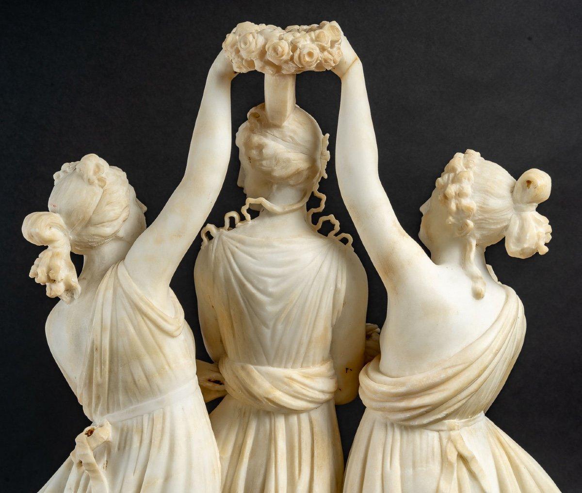Alabaster Sculpture the Three Graces, End of the 19th Century 5