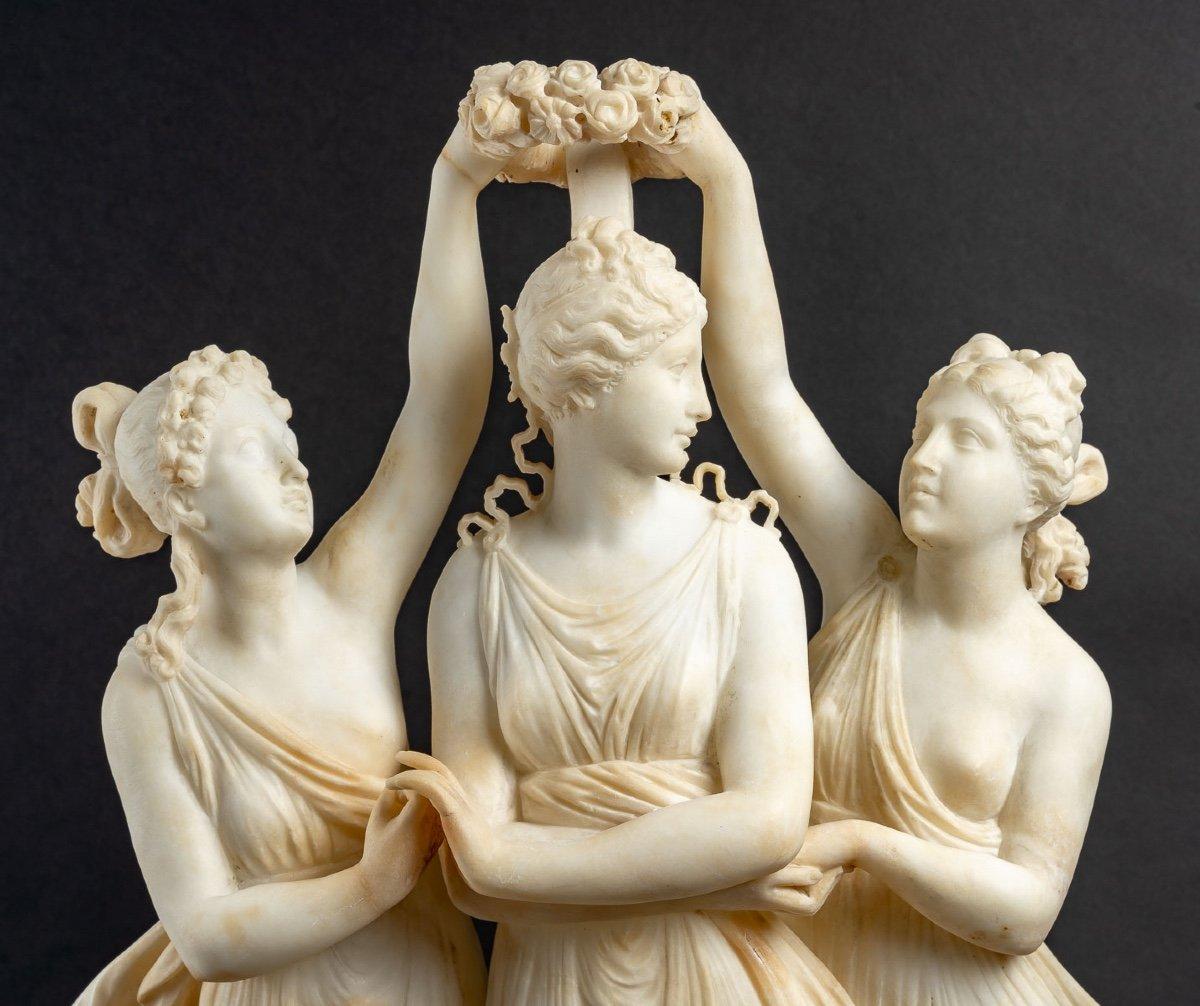 Alabaster Sculpture the Three Graces, End of the 19th Century In Good Condition In Saint-Ouen, FR