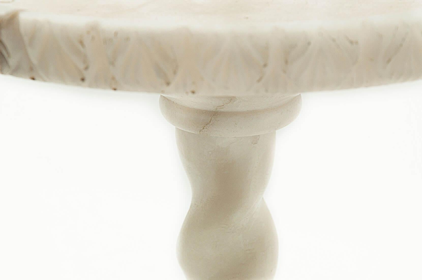 Alabaster Side Table or Gueridon, from Italy 1960, White Marble Color 2