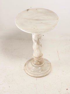 Alabaster Side Table or Gueridon, from Italy 1960, White Marble Color