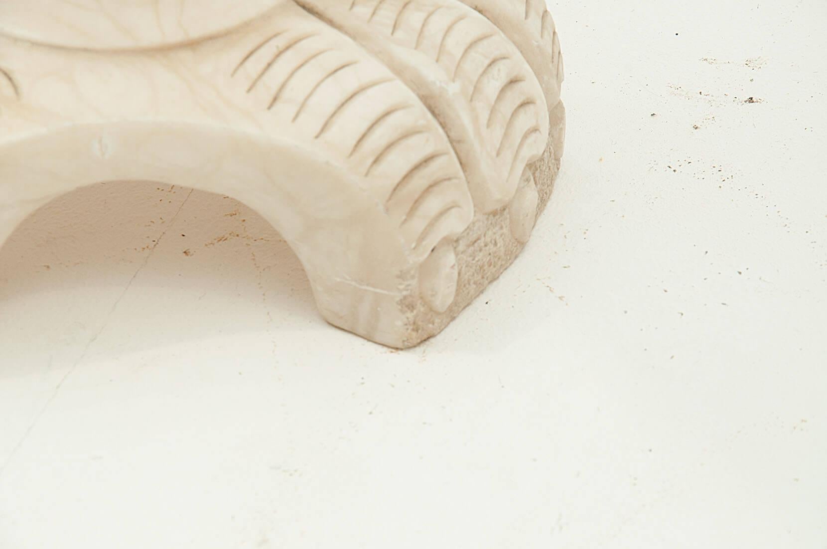 Alabaster Side Table or Gueridon, from Italy 1960, White Marble Color In Good Condition In Auribeau sur Siagne, FR