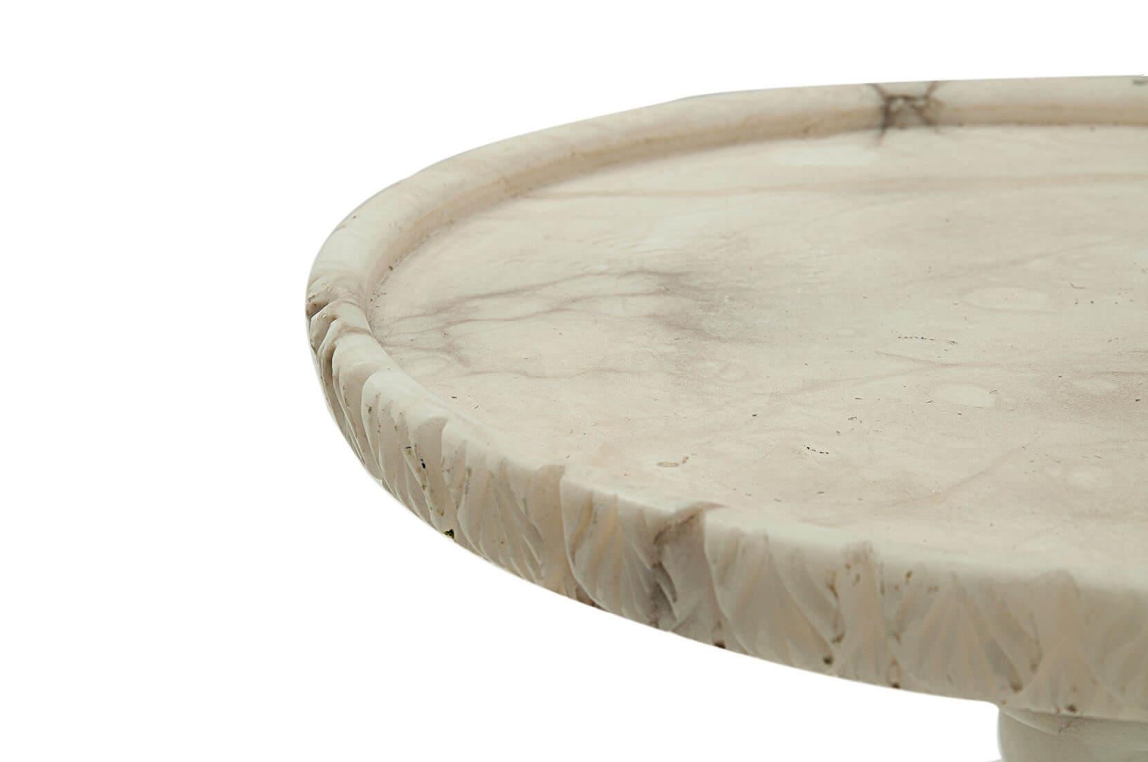 Mid-20th Century Alabaster Side Table or Gueridon, from Italy 1960, White Marble Color