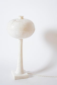 Alabaster space age mushroom lamp, 1970s