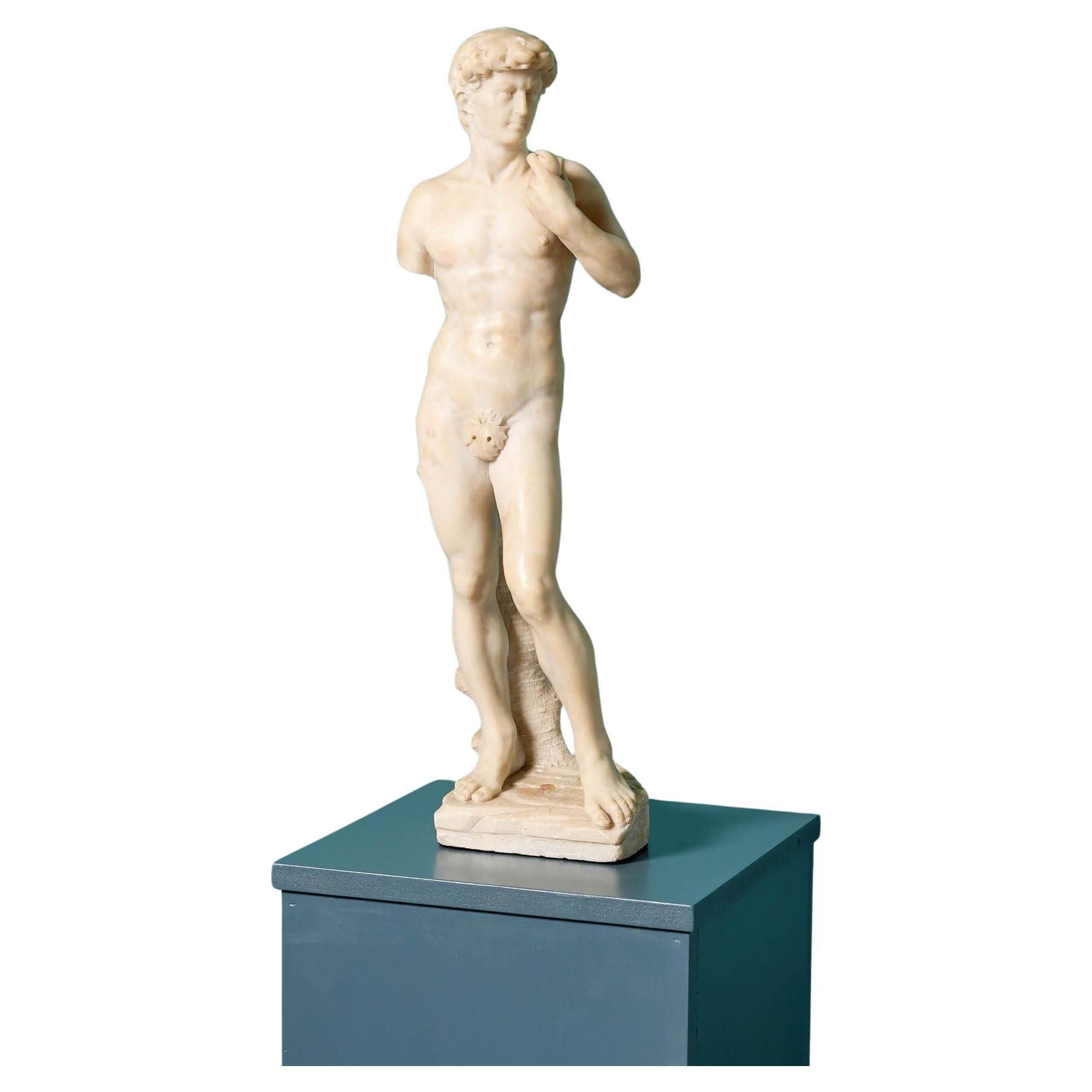 Alabaster Statue of David After the Antique For Sale