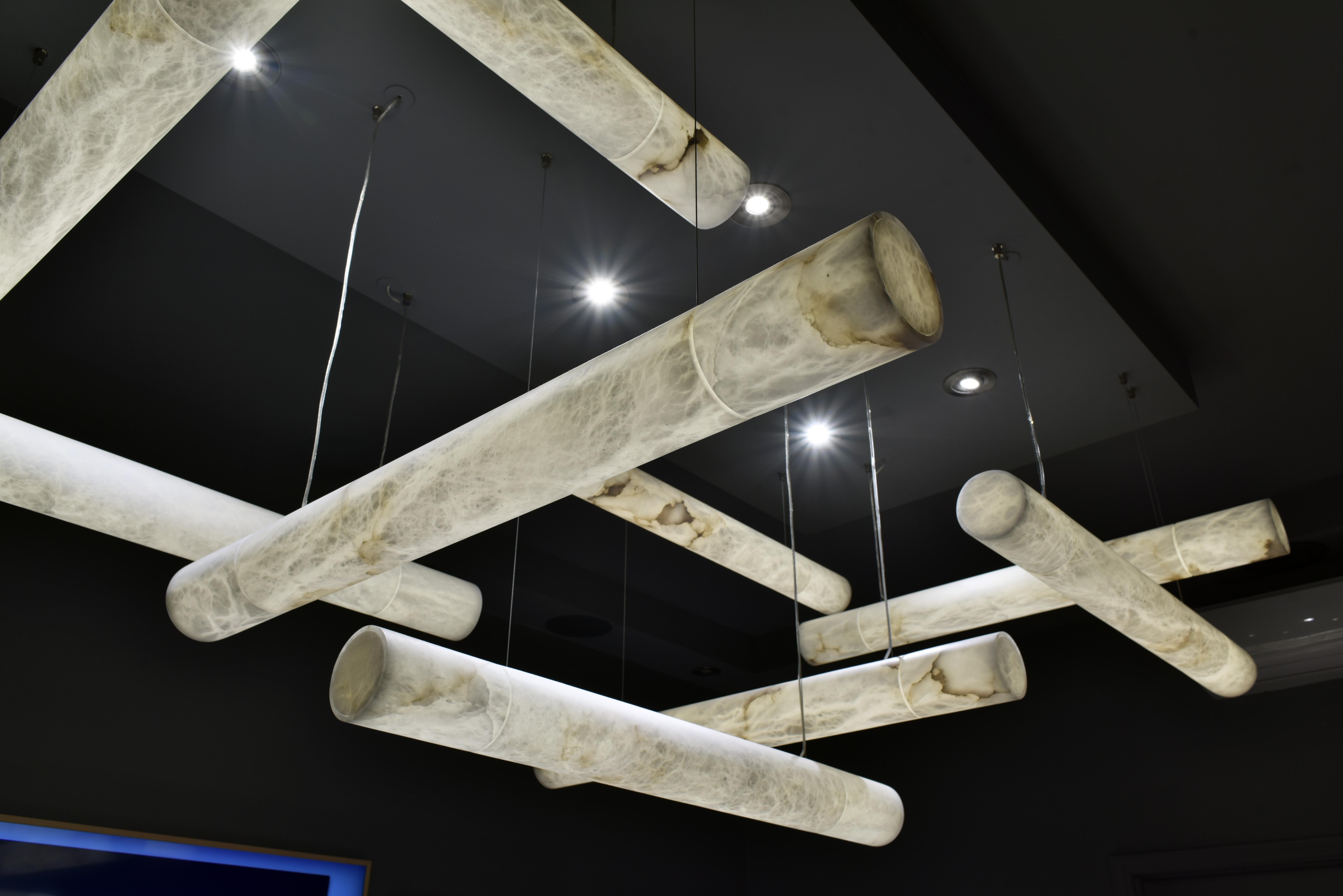 Contemporary Alabaster Sumatra Pendant Light by Atelier Alain Ellouz